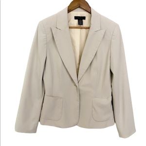 The Limited Cream Button Front Stretch Blazer